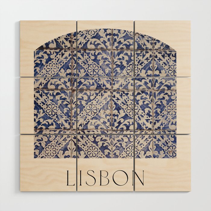 Lisbon Tile Wood Wall Art Gallery Image 1