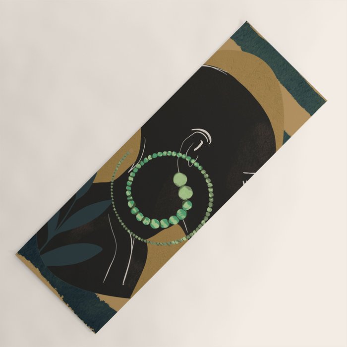 Abstract Art Tropical Girl Yoga Mat Gallery Image 1