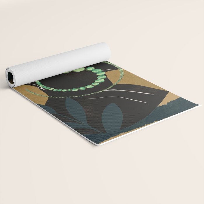 Abstract Art Tropical Girl Yoga Mat Gallery Image 2