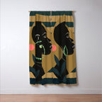 Abstract Art Tropical Girl Window Curtain Gallery Image 3