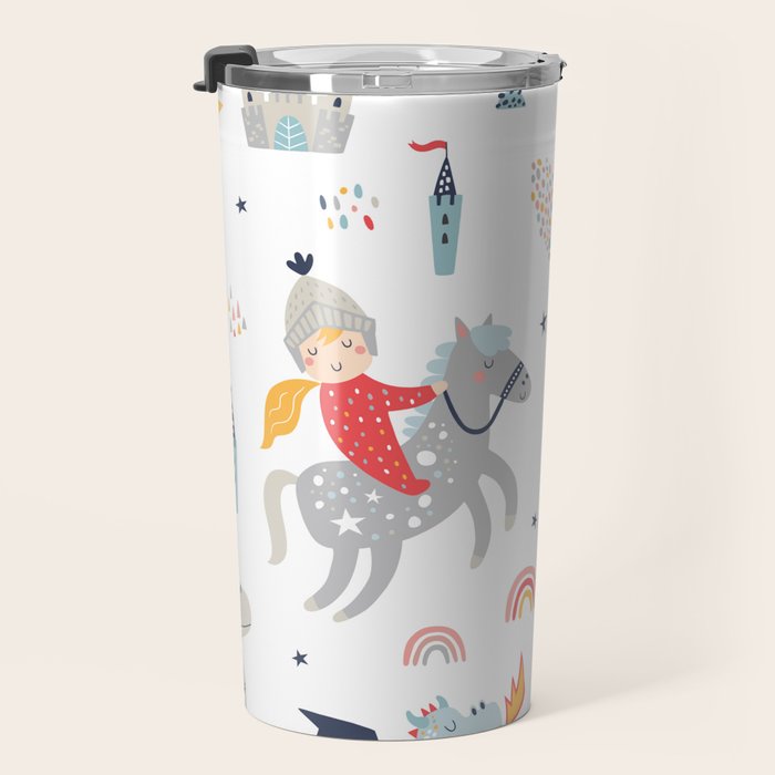 Magical Knight, Dragon & Castle Travel Mug Gallery Image 3