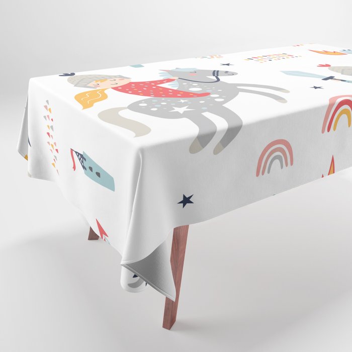 Magical Knight, Dragon & Castle Tablecloth Gallery Image 1