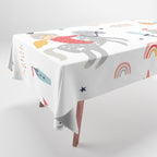 Magical Knight, Dragon & Castle Tablecloth Gallery Image 1