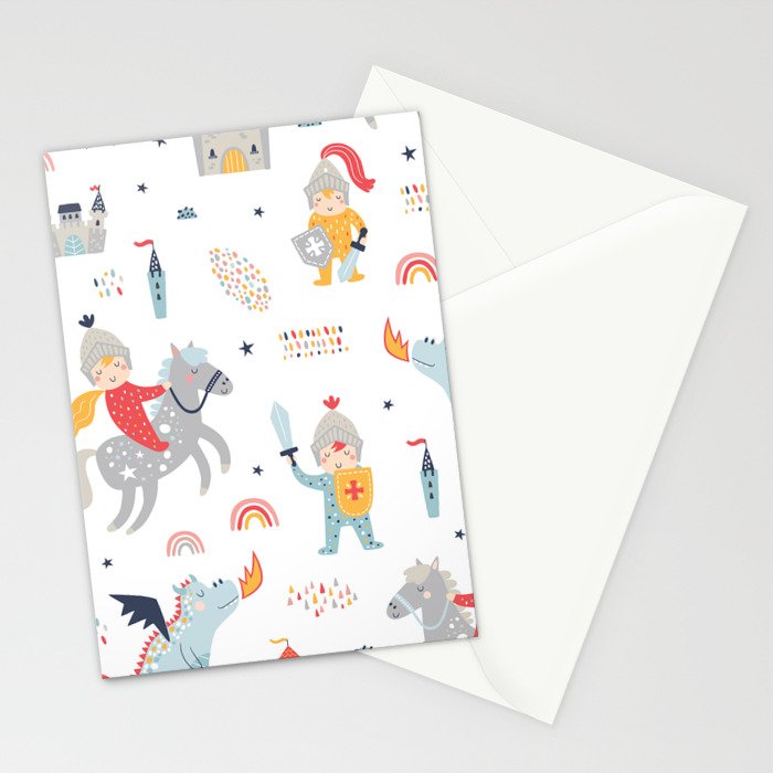 Magical Knight, Dragon & Castle Stationery Card Gallery Image 2