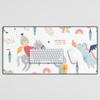 Magical Knight, Dragon & Castle Desk Mat Gallery Image 1