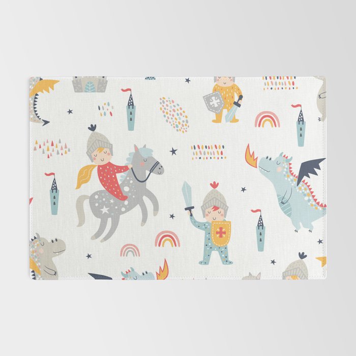 Magical Knight, Dragon & Castle Rug Gallery Image 2