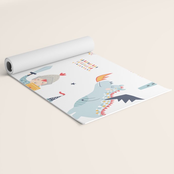 Magical Knight, Dragon & Castle Yoga Mat Gallery Image 2