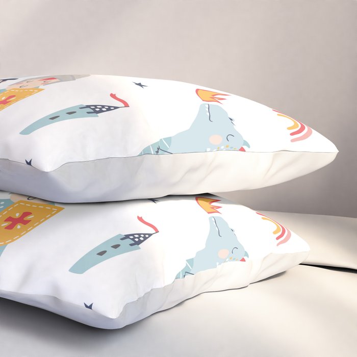 Magical Knight, Dragon & Castle Pillow Sham Gallery Image 3