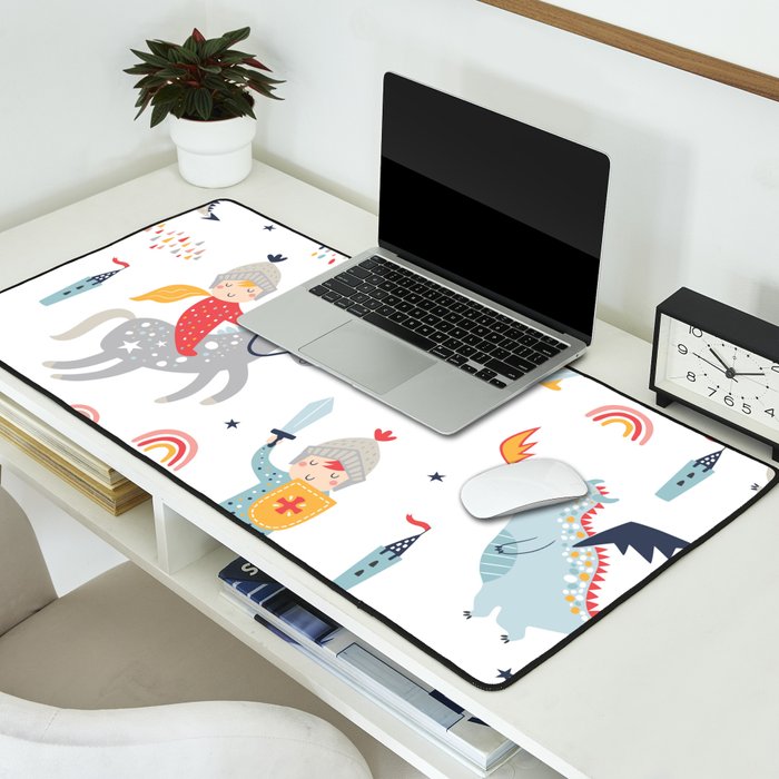 Magical Knight, Dragon & Castle Desk Mat Gallery Image 2