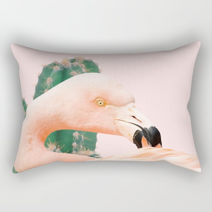 Flamingo & Cactus #society6 #decor #buyart Rectangular Pillow Gallery Image 2