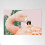 Flamingo & Cactus #society6 #decor #buyart Welcome Mat Gallery Image 1