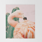 Flamingo & Cactus #society6 #decor #buyart Throw Blanket Gallery Image 2