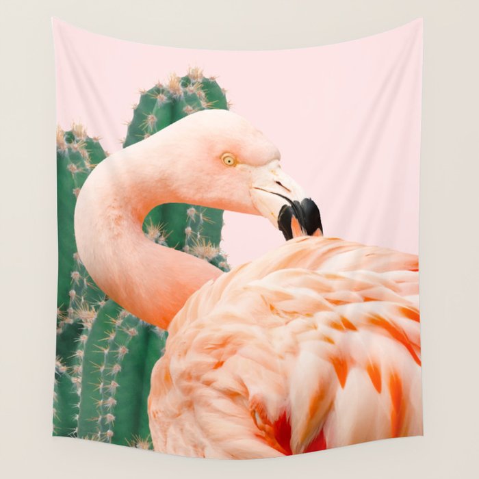 Flamingo & Cactus #society6 #decor #buyart Wall Tapestry Gallery Image 4