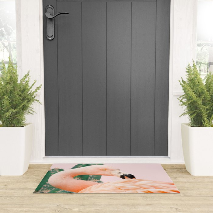 Flamingo & Cactus #society6 #decor #buyart Welcome Mat Gallery Image 3