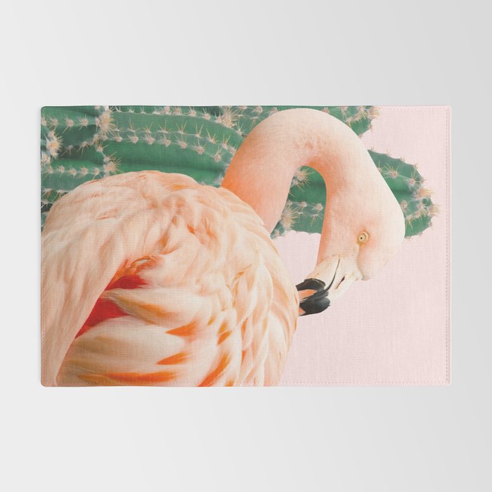 Flamingo & Cactus #society6 #decor #buyart Rug Gallery Image 2