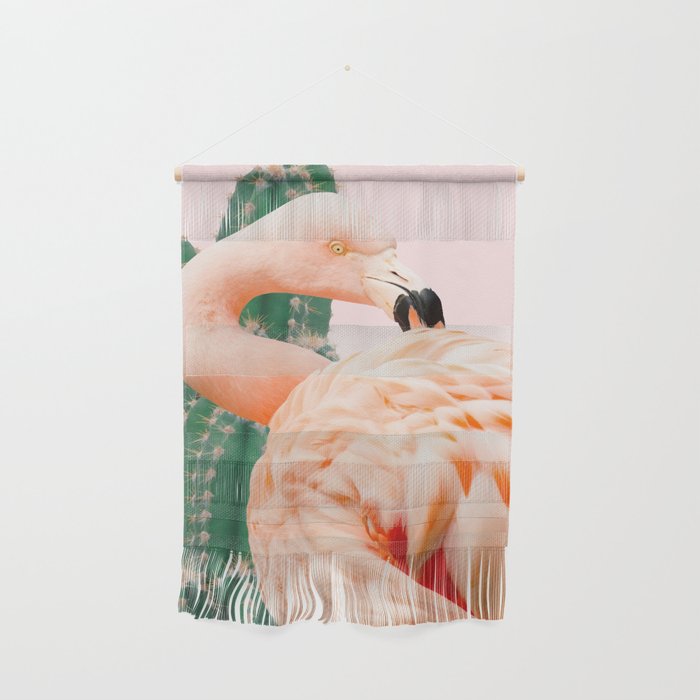 Flamingo & Cactus #society6 #decor #buyart Wall Hanging Gallery Image 1