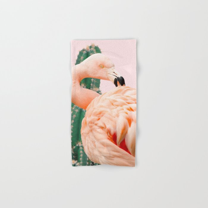 Flamingo & Cactus #society6 #decor #buyart Bath Towel Gallery Image 1