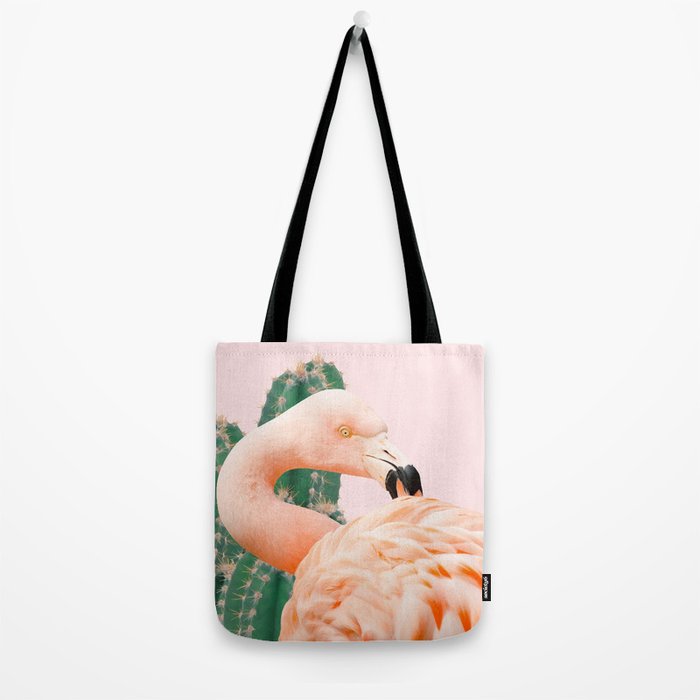 Flamingo & Cactus #society6 #decor #buyart Tote Bag Gallery Image 2