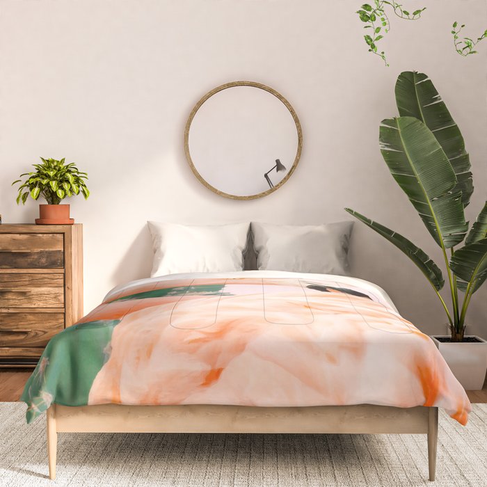 Flamingo & Cactus #society6 #decor #buyart Comforter Gallery Image 3