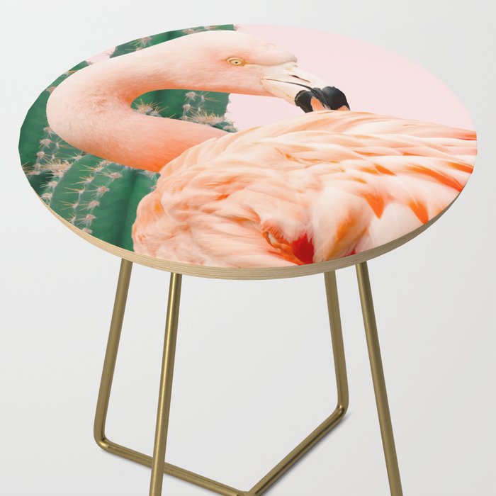 Flamingo & Cactus #society6 #decor #buyart Side Table Gallery Image 2