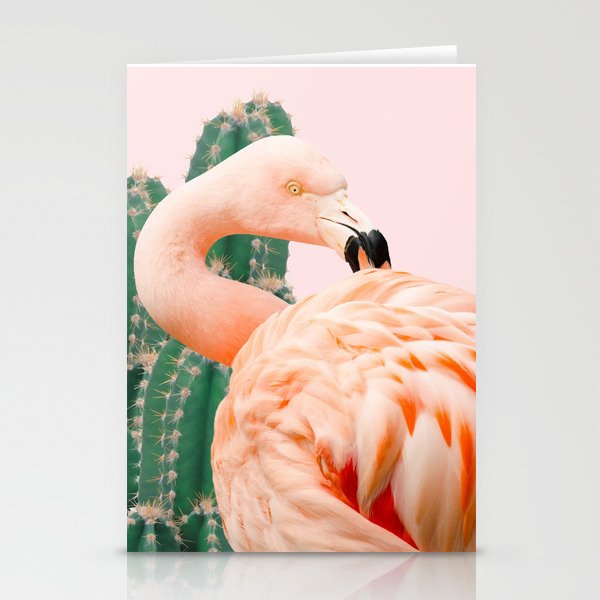 Flamingo & Cactus #society6 #decor #buyart Stationery Card Gallery Image 2