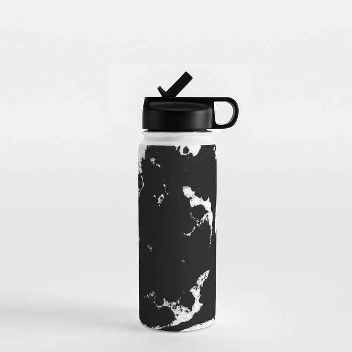 Black and white splat - Abstract, black paint splatter painting Water Bottle Gallery Image 1