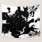 Black and white splat - Abstract, black paint splatter painting Wall Tapestry Gallery Image 4