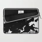 Black and white splat - Abstract, black paint splatter painting Laptop Sleeve Gallery Image 2