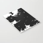 Black and white splat - Abstract, black paint splatter painting Notebook Gallery Image 3