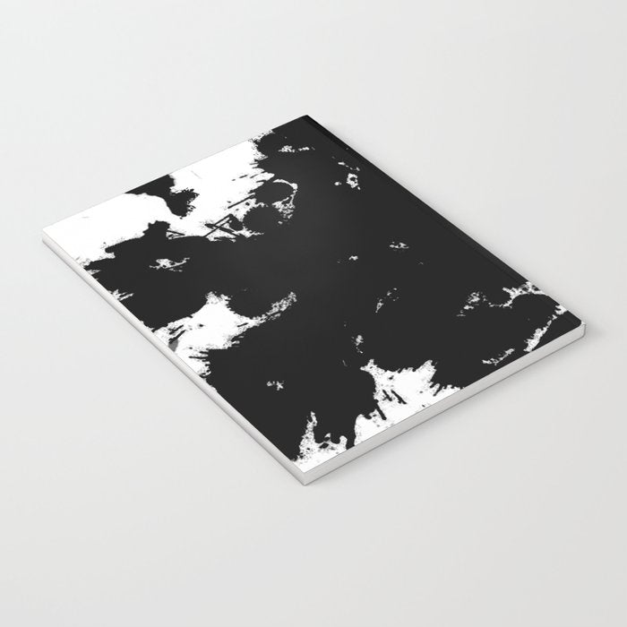 Black and white splat - Abstract, black paint splatter painting Notebook Gallery Image 3