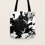 Black and white splat - Abstract, black paint splatter painting Tote Bag Gallery Image 1
