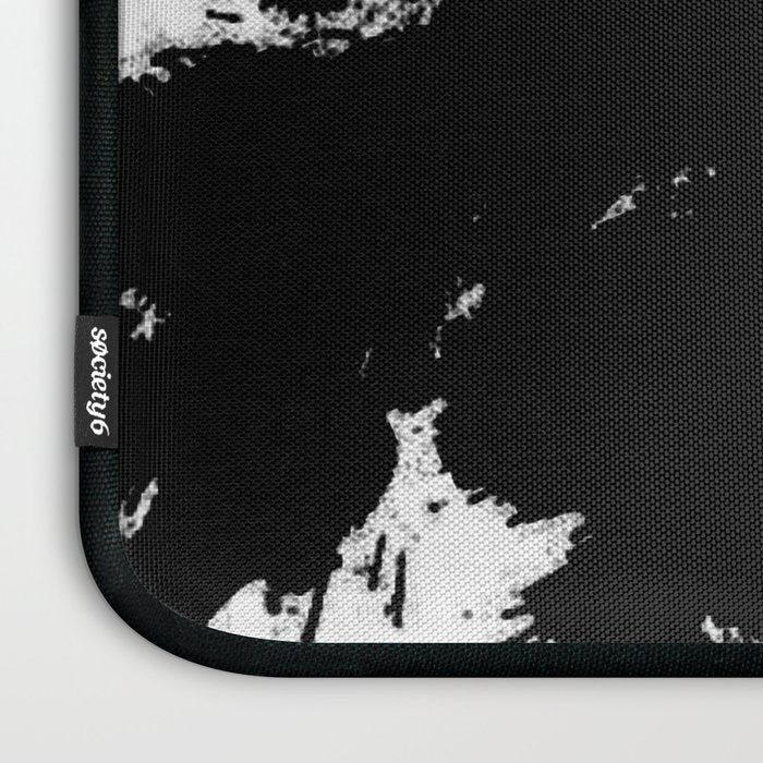 Black and white splat - Abstract, black paint splatter painting Laptop Sleeve Gallery Image 3
