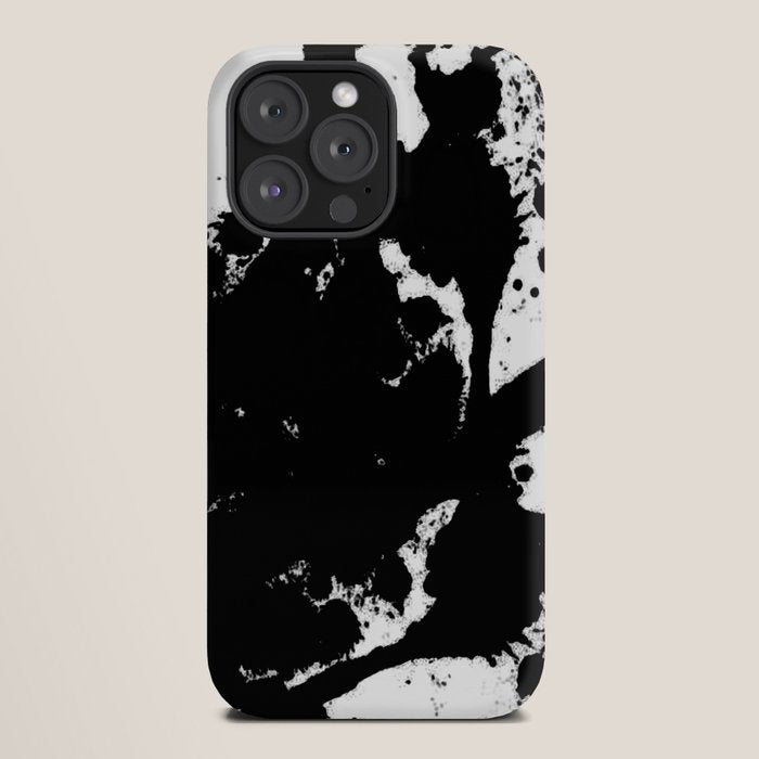 Black and white splat - Abstract, black paint splatter painting iPhone Case Gallery Image 20