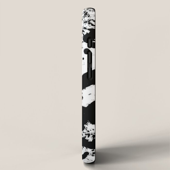 Black and white splat - Abstract, black paint splatter painting iPhone Case Gallery Image 2
