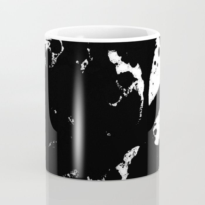 Black and white splat - Abstract, black paint splatter painting Coffee Mug Gallery Image 4