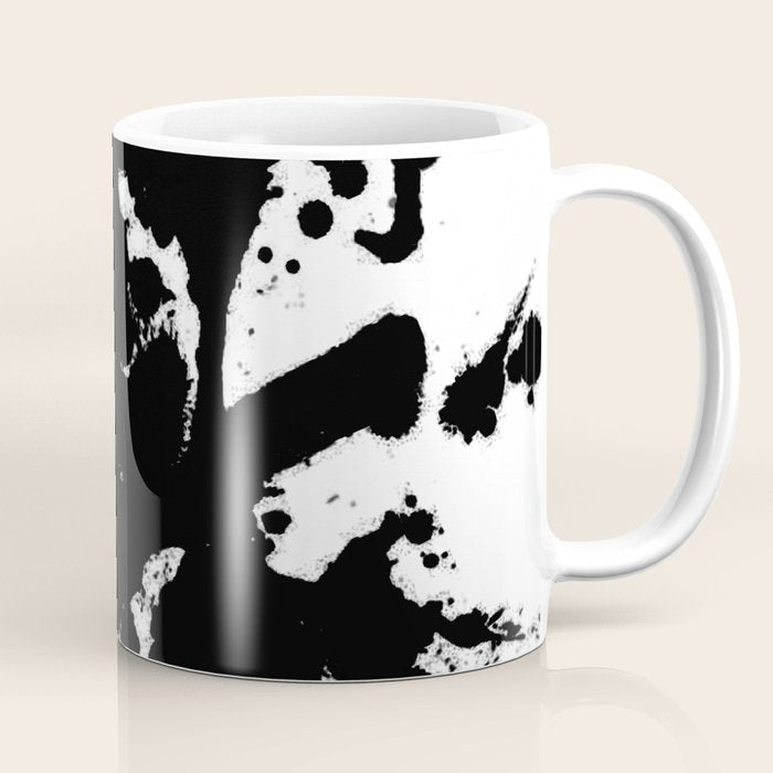 Black and white splat - Abstract, black paint splatter painting Coffee Mug Gallery Image 1