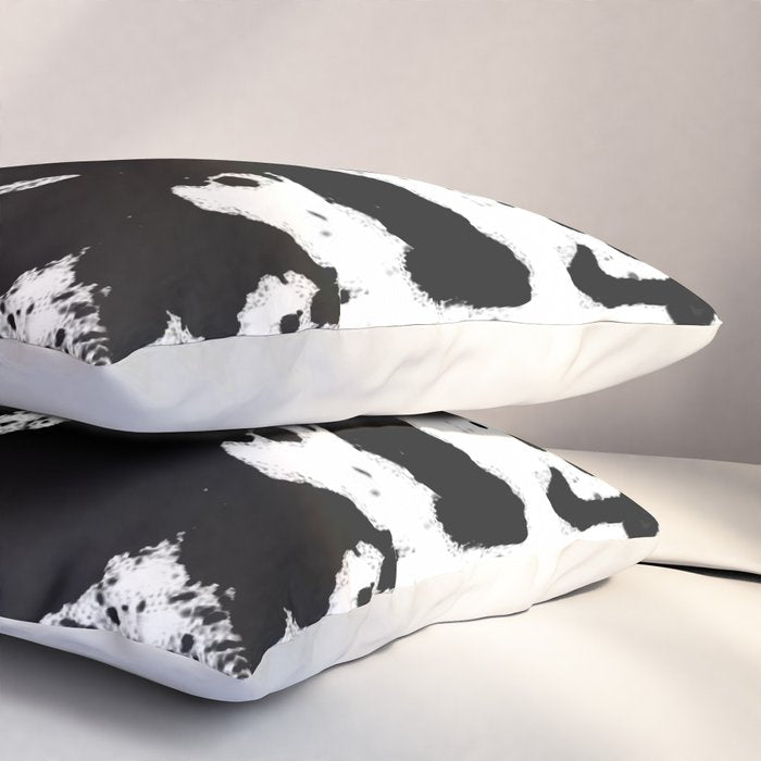 Black and white splat - Abstract, black paint splatter painting Pillow Sham Gallery Image 3