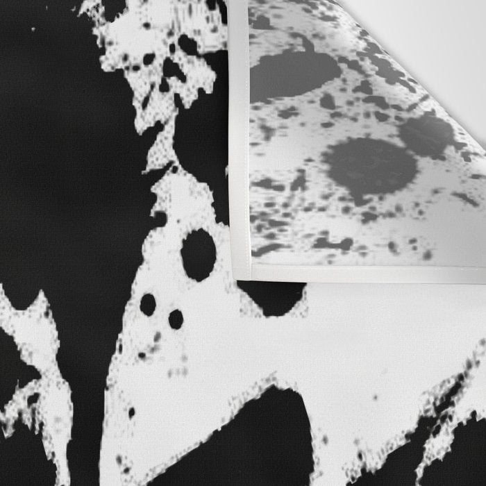 Black and white splat - Abstract, black paint splatter painting Wall Tapestry Gallery Image 3