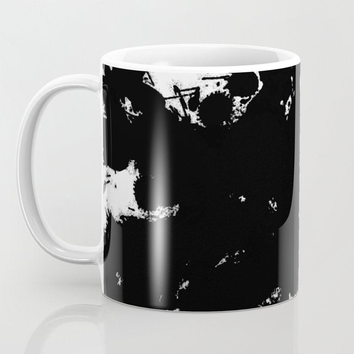 Black and white splat - Abstract, black paint splatter painting Coffee Mug Gallery Image 3