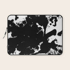 Black and white splat - Abstract, black paint splatter painting Laptop Sleeve Gallery Image 1
