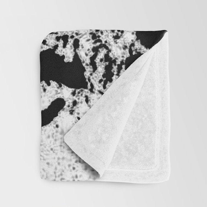 Black and white splat - Abstract, black paint splatter painting Throw Blanket Gallery Image 3