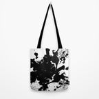 Black and white splat - Abstract, black paint splatter painting Tote Bag Gallery Image 2