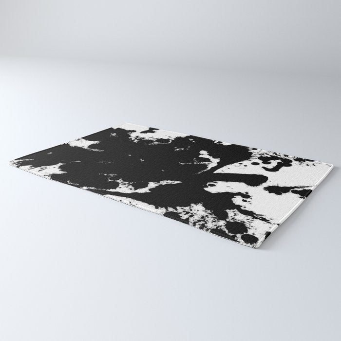 Black and white splat - Abstract, black paint splatter painting Rug Gallery Image 3