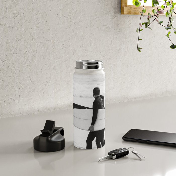 Cool BW Surf Photography Water Bottle Gallery Image 4