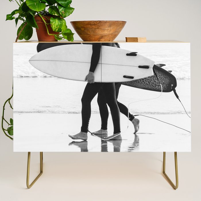 Cool BW Surf Photography Credenza Gallery Image 1