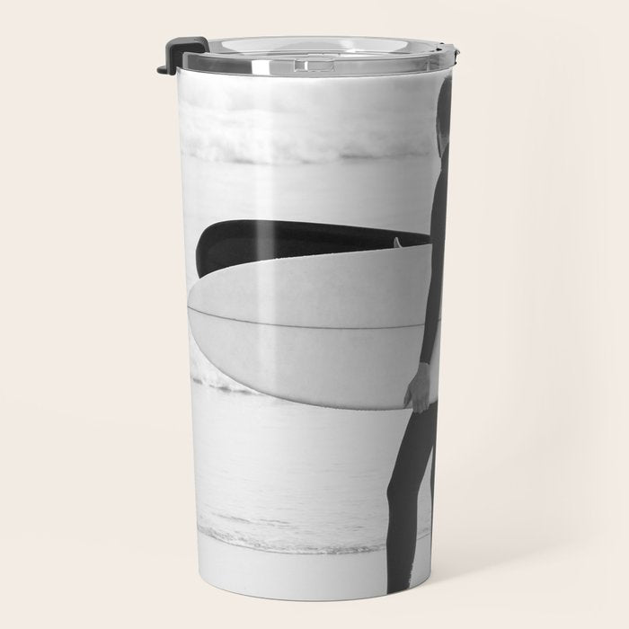 Cool BW Surf Photography Travel Mug Gallery Image 3