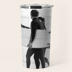 Cool BW Surf Photography Travel Mug Gallery Image 1