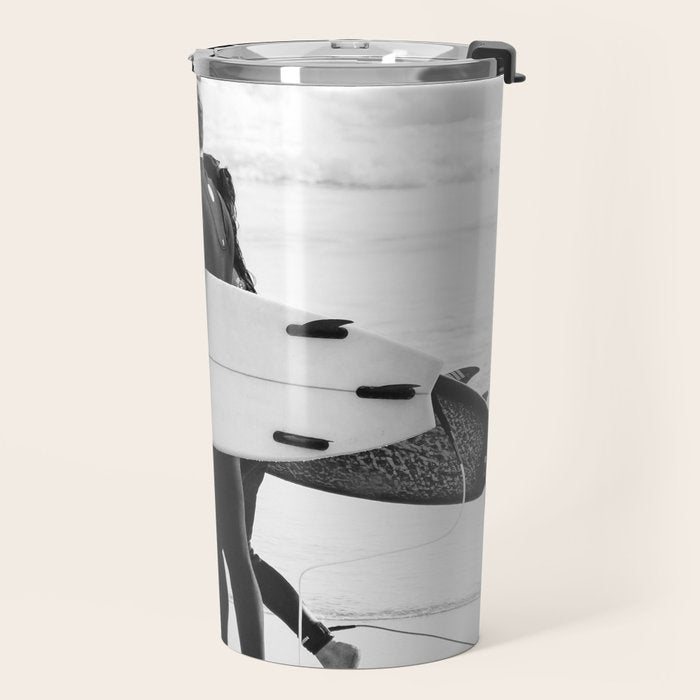 Cool BW Surf Photography Travel Mug Gallery Image 2