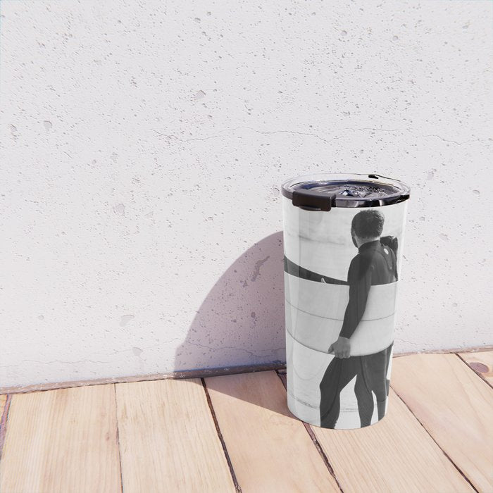 Cool BW Surf Photography Travel Mug Gallery Image 4