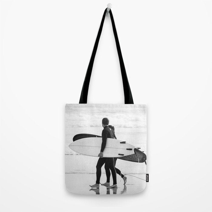 Cool BW Surf Photography Tote Bag Gallery Image 2